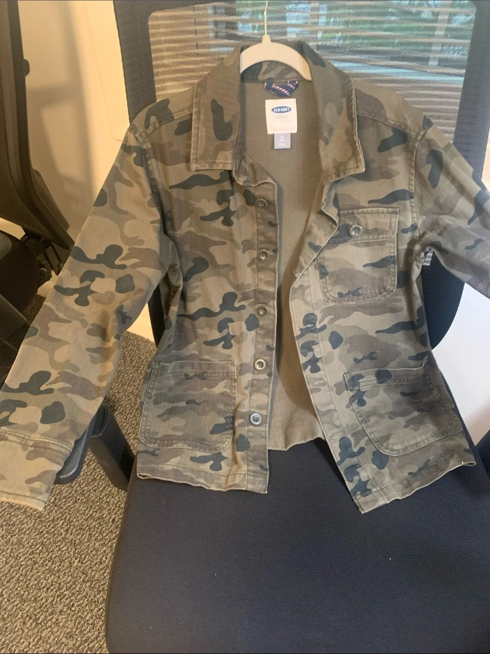 Old Navy Boys Olive Camo Field Jacket